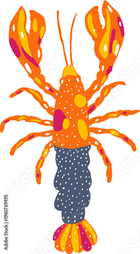 Dolce Vita Colorful Lobster Illustration