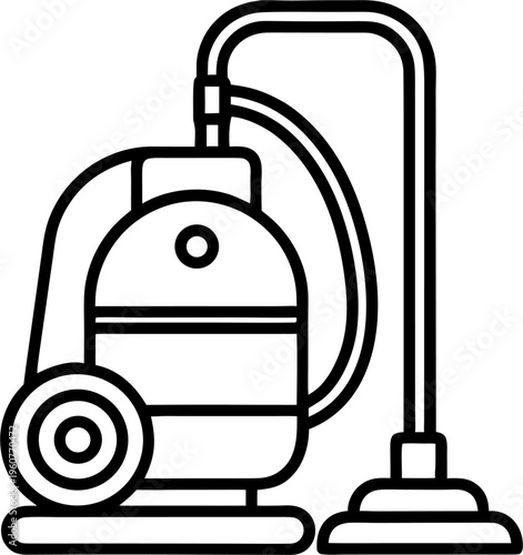 vacuum cleaner  line art vector icon black and white, white background