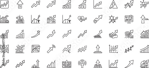 Medical industry growth and healthcare statistics icons