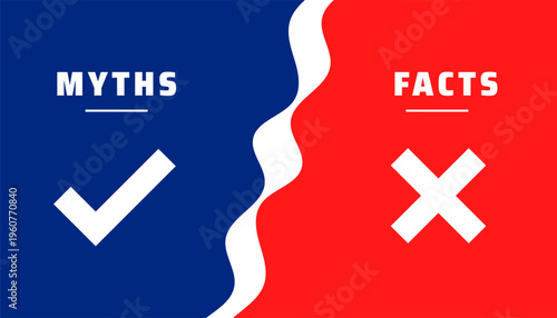 myths vs facts reality check background in modern style