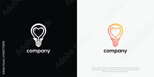 Heart Lightbulb Creative Company Logo