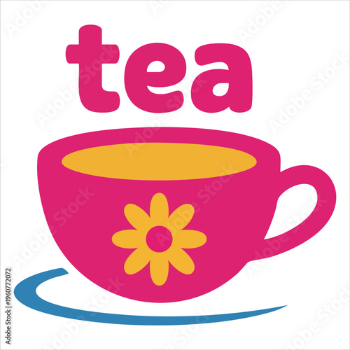 Hand Drawn Decorative Stroke Line Art Of A Coffee Mug With Flowers Isolated Vector Illustration On White Background