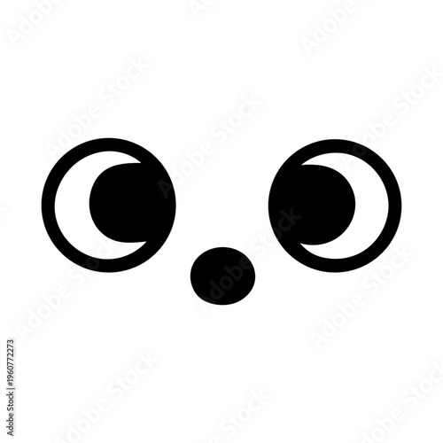 Kawaii Doodle Icon Emoji Shy Big Eyes Face