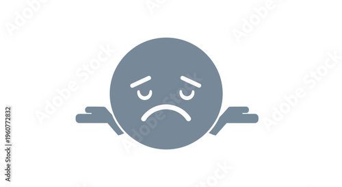 A frustrated emoticon shrugs its shoulders.
