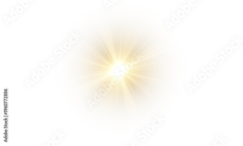 Png Light with Sun Glare. Overlay sun, Sunrays, and Vector Glare in PNG Format. Gold Flare and Glare. PNG sun isolated on transparent background. Stock royalty free.	
