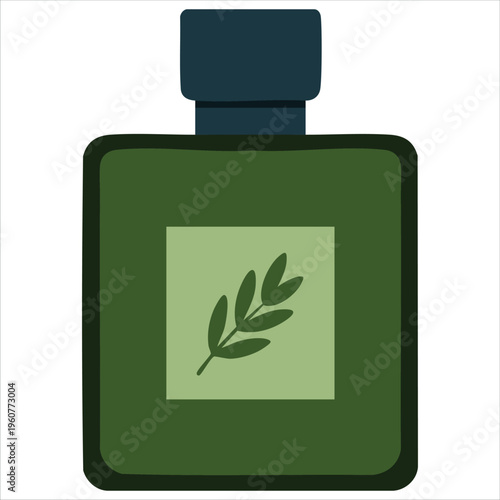 Cosmetic Product Illustration Featuring A Glass Spray Bottle Isolated Vector Illustration On White Background