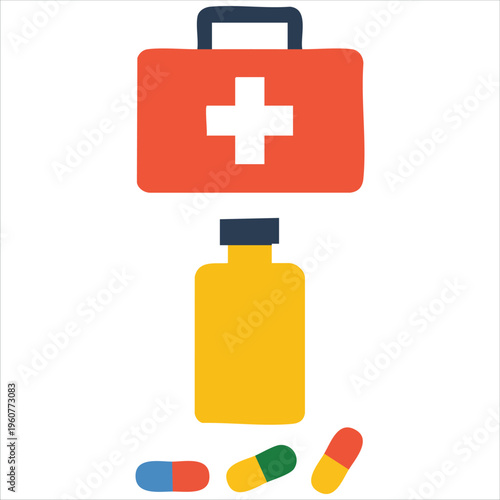 First Aid Kit Box With A Red Cross Symbol Vector Illustration Isolated Vector Illustration On White Background