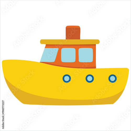 Cartoon Illustration Of A Classic Ship With Sails Isolated On White Background Vector