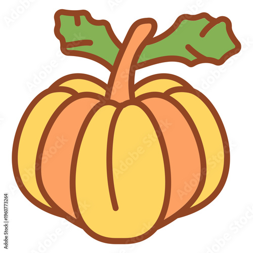 Butternut Squash Pumpkin Vector Illustration Isolated on White Background