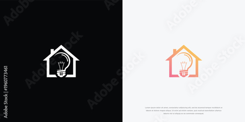 Abstract House Lightbulb Question Mark Logo for Home Solutions