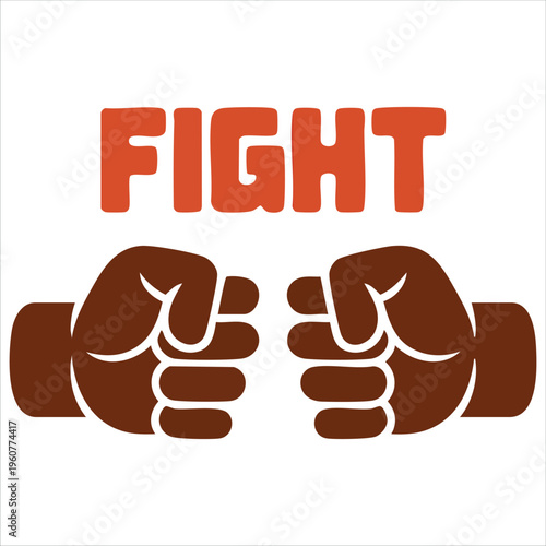 Fight Hand Gesture Symbol With Fist For Battle Punch And Power Isolated Vector Illustration On White Background