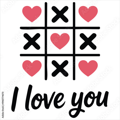 Cartoon Sticker With Tic Tac Toe Game On White Background Vector Illustration