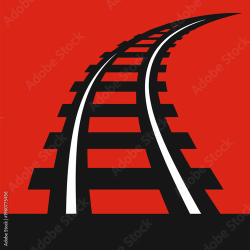 Railway track icon. Transportation and infrastructure concept.