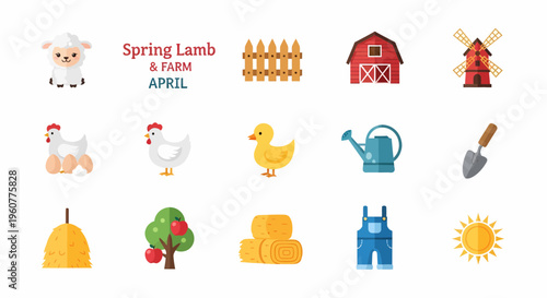 Spring Lamb Farm Animals.