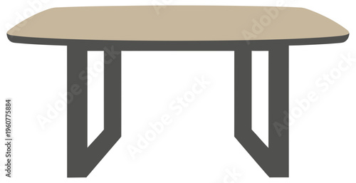 Table modern furniture icon with rounded tabletop representing workspace desk