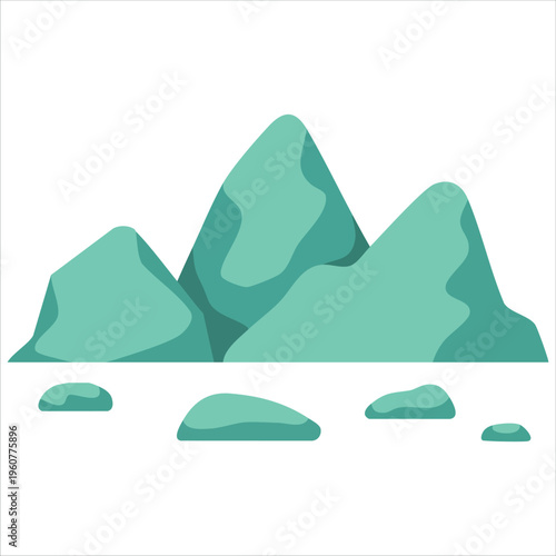 Iceberg Flat Vector Icon Illustration For Arctic And Ocean Themes Isolated Vector Illustration On White Background