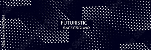 3D blue techno abstract background overlap layer on dark space with glowing dots shape decoration. Modern graphic design element dotted line style concept for banners, flyer, card, or brochure cover