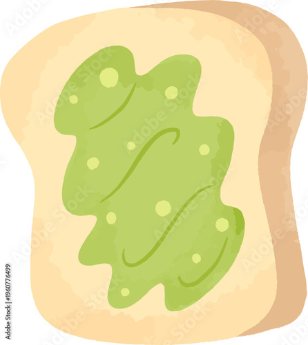 Matcha Spread on Sliced Toast Watercolor