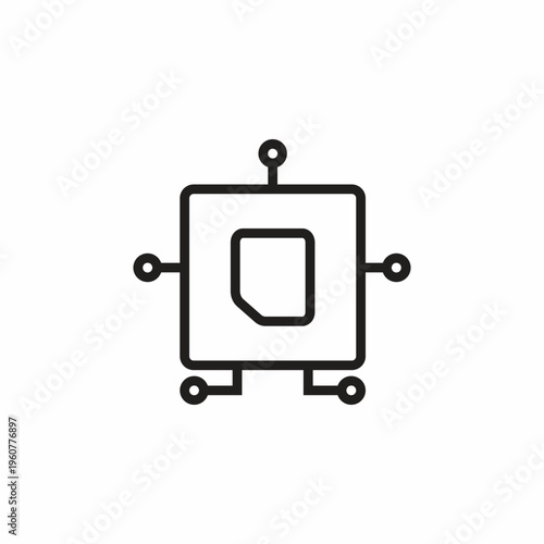 Microchip computer digital logo design