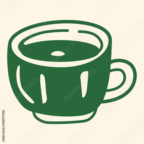 Espresso cup. A small espresso cup with a handle. The concept of an invigorating morning coffee