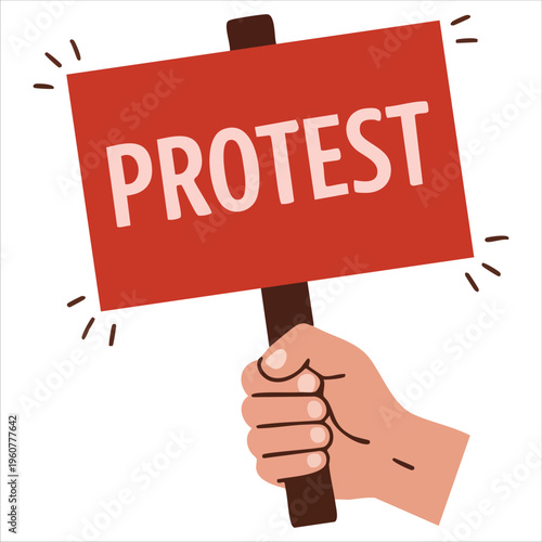 Hand Drawn Vector Illustration of a Placard with Motivational Black Ink Text