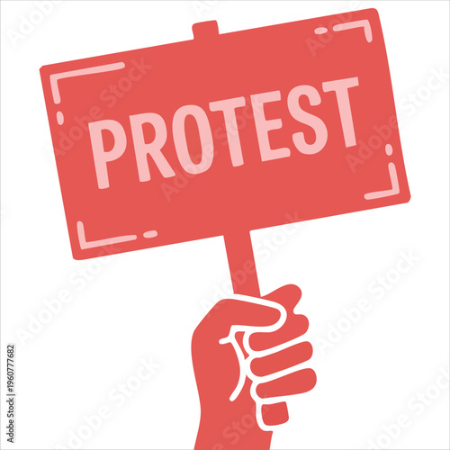 Human Hand Gripping a Sign with Powerful Calligraphy Message for Demonstration