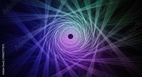 Vortex Swirling Purple Blue Lines Radiating.