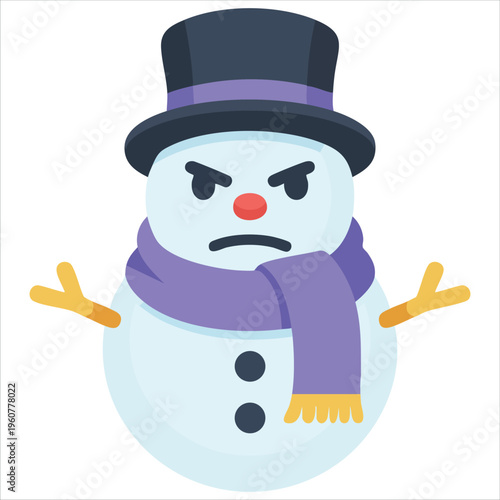 Cute Frosty Snowman with Holiday Cheer for Christmas Themed Designs