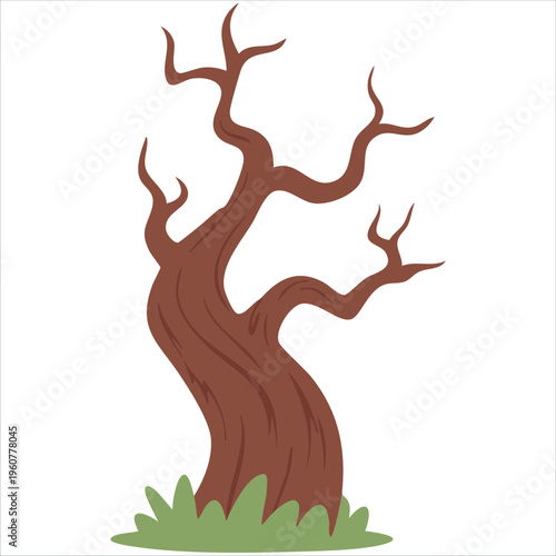 Decorative Vector Tree Artwork for Ornamental Purposes isolated vector illustration on white background
