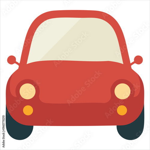 Small Red Car for a Woman isolated vector illustration on white background