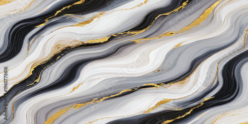 An artistic painting of stone texture features a brown and blue liquid wave pattern with gold accents for a design backdrop wallpaper