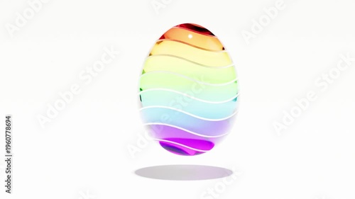 Color rainbow glass egg Easter bg able to loop endless 4k