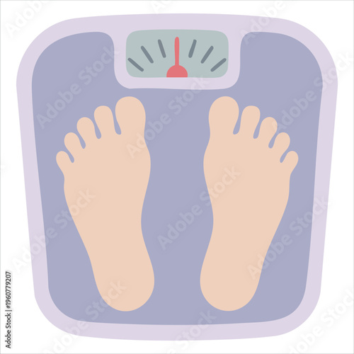 Bathroom Scale Flat Design Icon for Weight Measurement isolated vector illustration on white background
