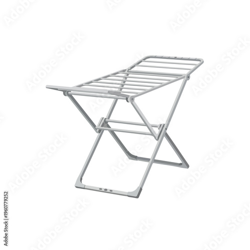 Folding metal clothes drying rack illustration