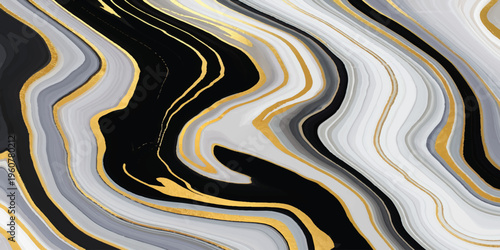 Abstract striped background texture featuring a 3d winding green wave pattern and curved vector lines forming a nature design illustration of an asphalt road highway path