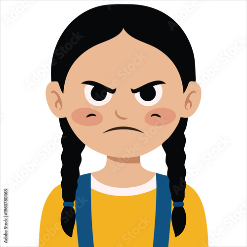 Adorable Child Crying Character in Flat Cartoon Vector Art