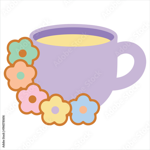 Patisserie Treats and Homemade Bakery for Teatime Flat Vector Illustration