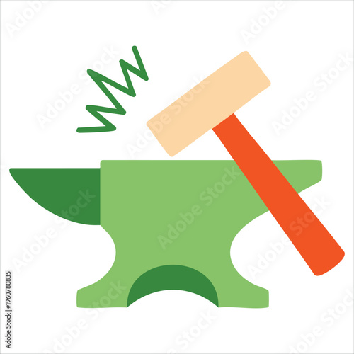 Icon Anvil Related to Celtic Symbol in Color Mate Style Simple Illustration isolated vector illustration on white background