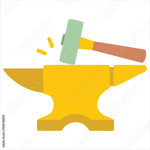 Simple Design Vector Icon of an Anvil for Celtic Themed Graphics isolated vector illustration on white background