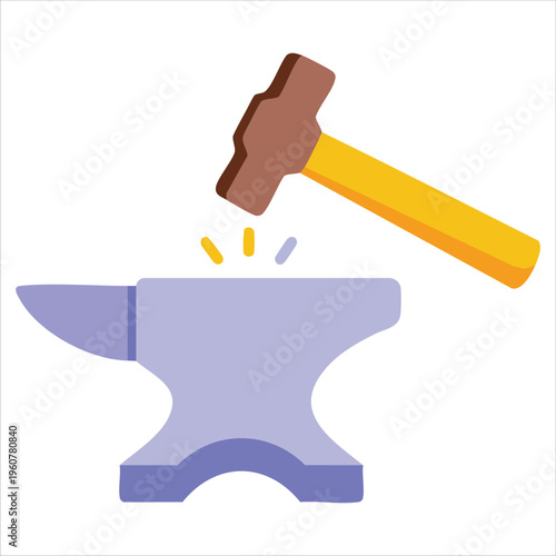 Color Mate Style Icon of Anvil for Celtic Symbol Editable Illustration isolated vector illustration on white background