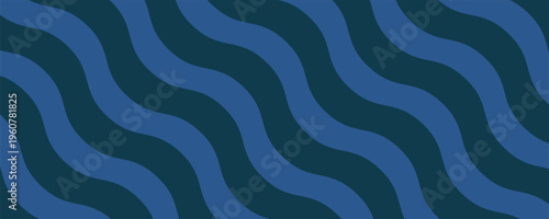 A seamless pattern of alternating wavy horizontal stripes in shades of blue and dark blue, creating a dynamic visual texture