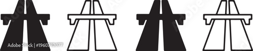 highway road black black line icon set vector 