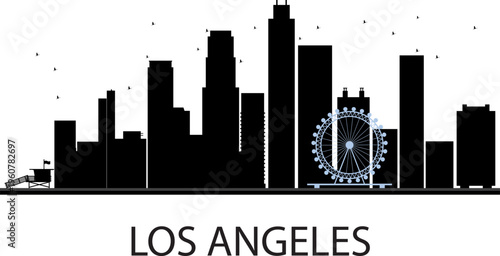 Los Angeles city skyline prepared in vector