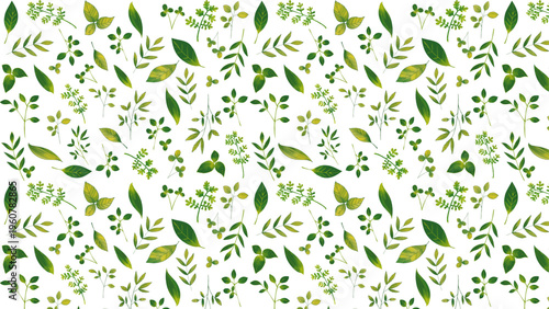 優しいタッチの新緑のパターン Watercolor Series:A gentle, fresh green pattern