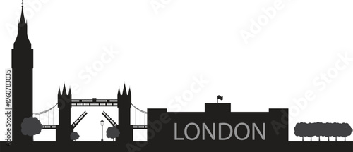 London city skyline prepared in vector