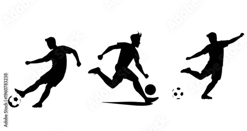 football players silhouettes in different actions