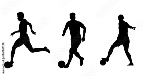 football players silhouettes in different actions
