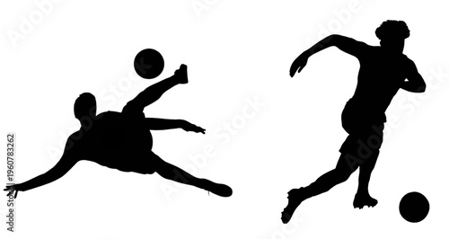 football players silhouettes in different actions