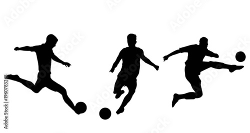 football players silhouettes in different actions