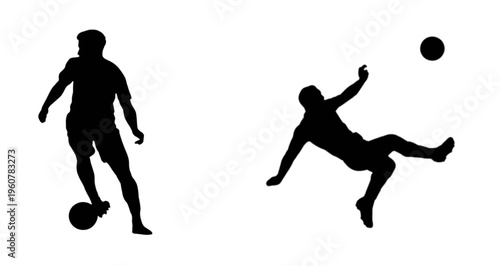 football players silhouettes in different actions